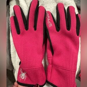Spyder Women's Vibrant Pink & Black Gloves